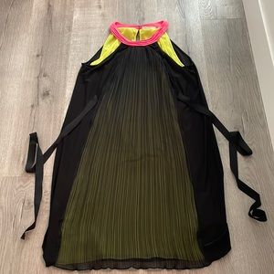 TAHARI black/ pink/ yellow beautiful dress